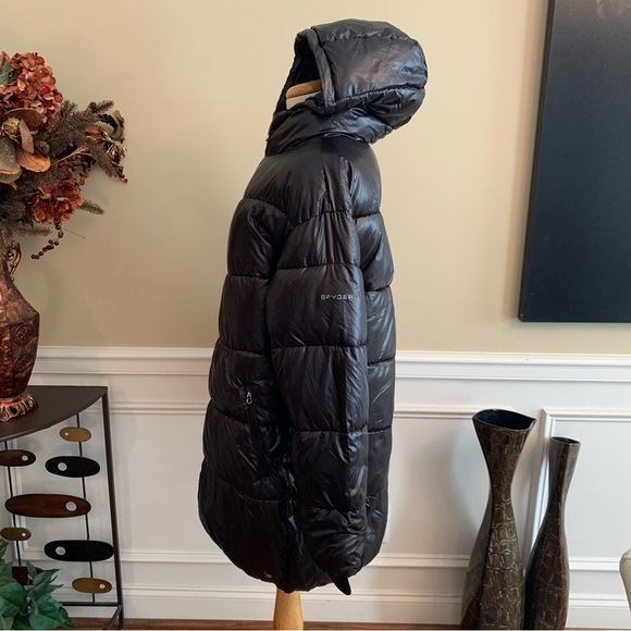 ⭐️SOLD⭐️Spyder Womens Super Puffer Hooded Jacket | Size L | BLACK  SPFFM085-001 - Picture 6 of 14